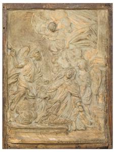 Ekstase der heiligen Teresa von Ávila, Terrakotta-Relief, 17. Jahrhundert